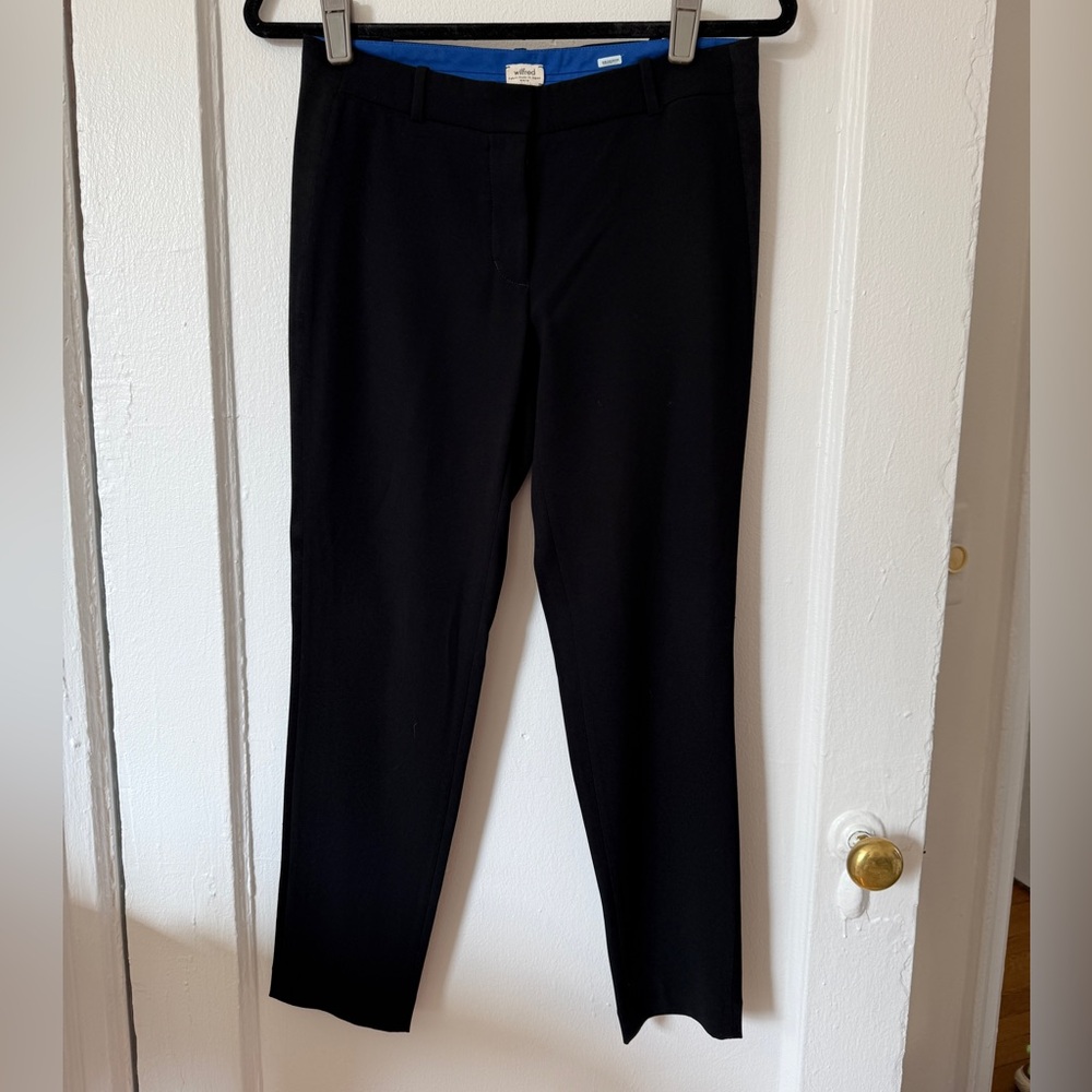 Wilfred (Aritzia) Dress Pants with silk side panel, size 0, black